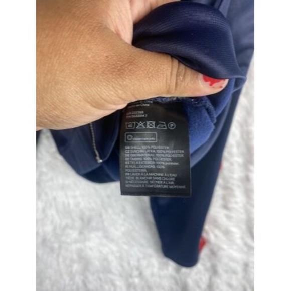 Divided H&M Jacket Women XS Navy Crop Track Full Zip Oversized Snap Button - Picture 6 of 8